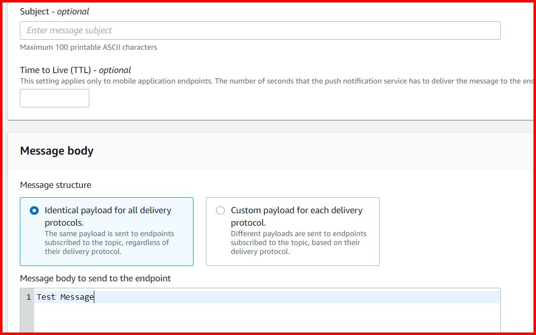 Picture showing specifying the message body
